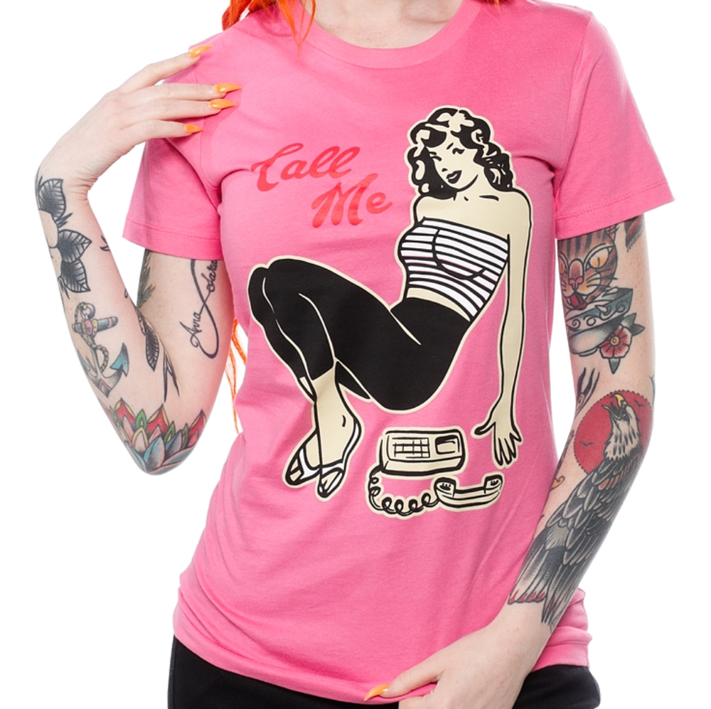 Steady Clothing hot pink call me pin-up top M